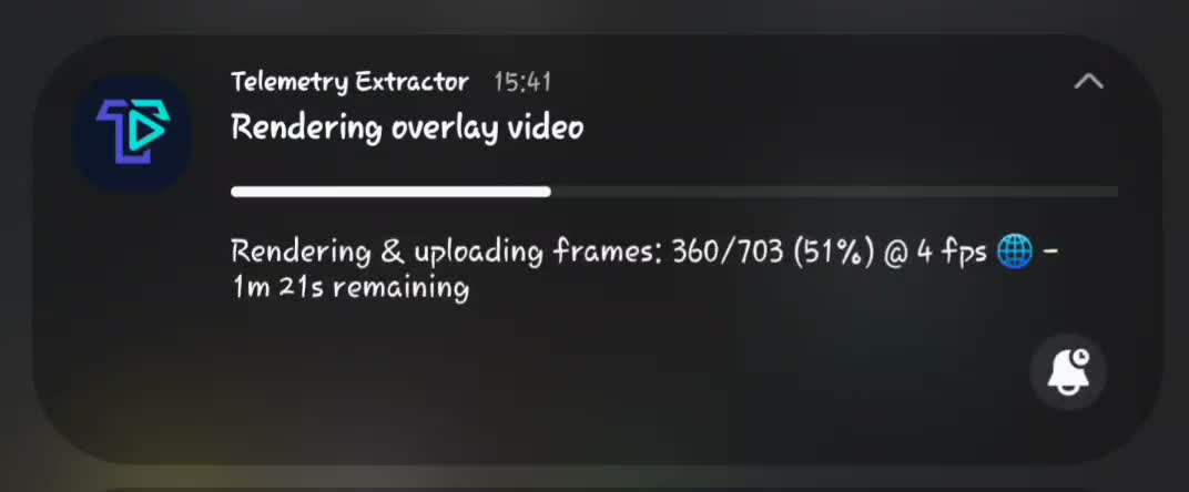 Poster frame from a phone recording showing Android export continuing with a notification while the app is minimized.